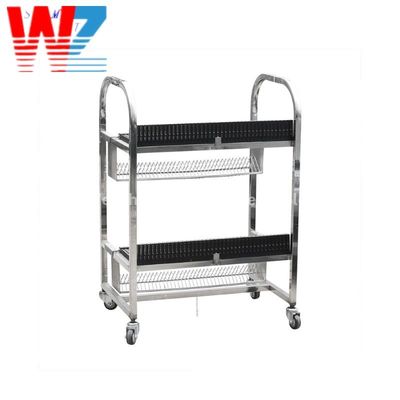 Máquina SMT Carrinho de alimentação Fuji Duplas camadas Carrinho de armazenamento de alimentação de aço inoxidável para a máquina de pick and place Fuji