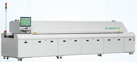 Linha de montagem SMT Forno de soldadura sem chumbo de refluxo de PCB Equipamento de soldadura de refluxo de PCB 8/10/12 zonas Forno de refluxo de ar quente